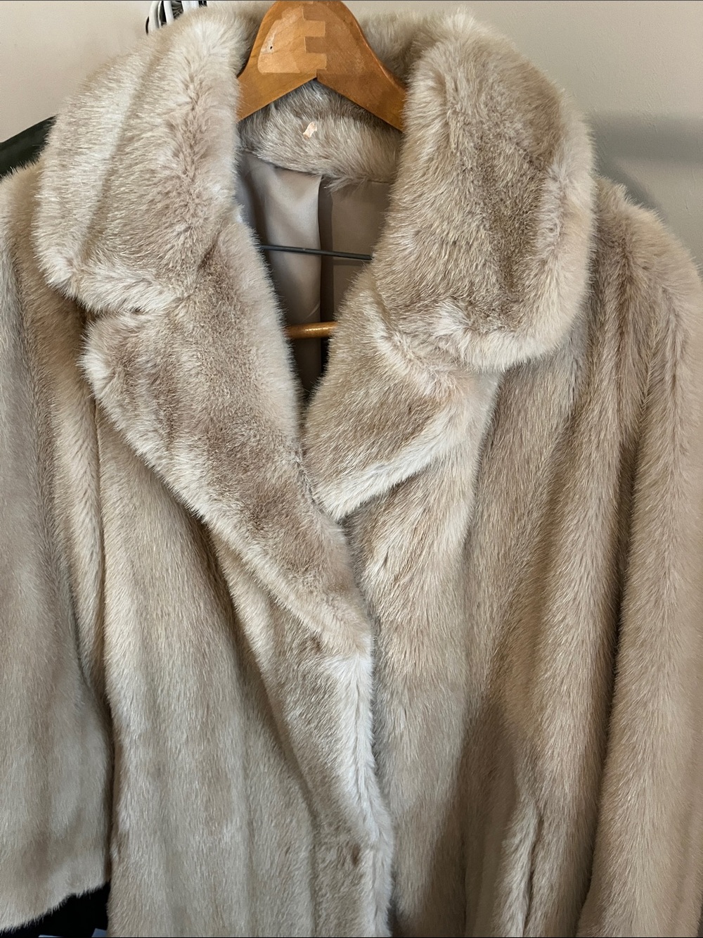 Plush Light Beige Faux Fur Coat - Women's Soft Winter Jacket